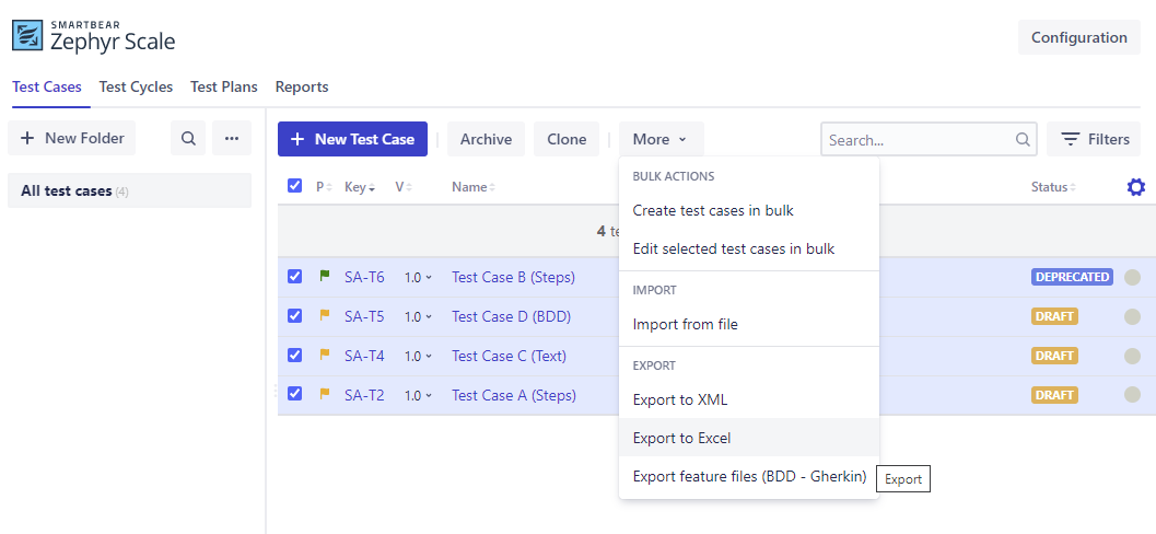 Creating a Test Cycle  Zephyr Scale Server/Data Center Documentation