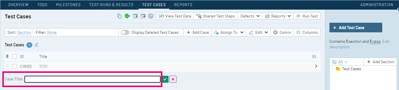 Adding test cases – TestRail Support Center